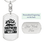 The Lord Is My Shepherd Keychain Stainless Steel or 18k Gold Dog Tag Keyring-Express Your Love Gifts