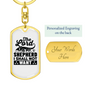 The Lord Is My Shepherd Keychain Stainless Steel or 18k Gold Dog Tag Keyring-Express Your Love Gifts