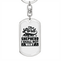 The Lord Is My Shepherd Keychain Stainless Steel or 18k Gold Dog Tag Keyring-Express Your Love Gifts