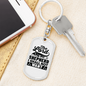 The Lord Is My Shepherd Keychain Stainless Steel or 18k Gold Dog Tag Keyring-Express Your Love Gifts