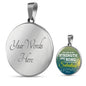The Lord Is My Strength And Song Scripture Circle Necklace Stainless Steel or 18k Gold 18-22"-Express Your Love Gifts
