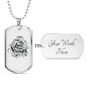 The Lord Is Your Strength Christian Necklace Stainless Steel or 18k Gold Dog Tag 24" Chain-Express Your Love Gifts