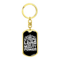 The Lord Mighty Power Keychain Stainless Steel or 18k Gold Dog Tag Keyring-Express Your Love Gifts