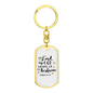 The Lord My God Psalm 18:28 Keychain Stainless Steel or 18k Gold Dog Tag Keyring-Express Your Love Gifts