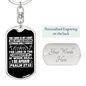 The Lord My Light Psalm 27:12 White Keychain Stainless Steel or 18k Gold Dog Tag Keyring-Express Your Love Gifts