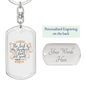 The Lord My Shepherd Psalm 23:1 Keychain Stainless Steel or 18k Gold Dog Tag Keyring-Express Your Love Gifts