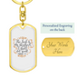 The Lord My Shepherd Psalm 23:1 Keychain Stainless Steel or 18k Gold Dog Tag Keyring-Express Your Love Gifts