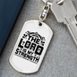 The Lord My Strength Psalm 28:7 Keychain Stainless Steel or 18k Gold Dog Tag Keyring-Express Your Love Gifts