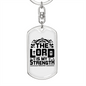 The Lord My Strength Psalm 28:7 Keychain Stainless Steel or 18k Gold Dog Tag Keyring-Express Your Love Gifts