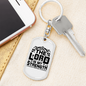 The Lord My Strength Psalm 28:7 Keychain Stainless Steel or 18k Gold Dog Tag Keyring-Express Your Love Gifts