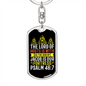 The Lord Of Hosts Psalm 46:7 Is Keychain Stainless Steel or 18k Gold Dog Tag Keyring-Express Your Love Gifts