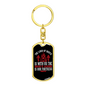 The Lord Of Hosts Psalm 46:7 White Keychain Stainless Steel or 18k Gold Dog Tag Keyring-Express Your Love Gifts