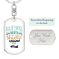 The Lord Shield Around Psalm 3:3 Keychain Stainless Steel or 18k Gold Dog Tag Keyring-Express Your Love Gifts