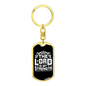 The Lord Strength Psalm 28:7 Keychain Stainless Steel or 18k Gold Dog Tag Keyring-Express Your Love Gifts