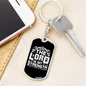 The Lord Strength Psalm 28:7 Keychain Stainless Steel or 18k Gold Dog Tag Keyring-Express Your Love Gifts
