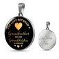 The Love Between A Grandmother Necklace Circle Pendant Stainless Steel or 18k Gold 18-22-Express Your Love Gifts