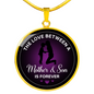 The Love Between A Mother & Son Is Forever Necklace Circle Pendant Stainless Steel or 18k Gold 18-22-Express Your Love Gifts