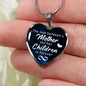 The Love Between Mother And Her Children Necklace Stainless Steel or 18k Gold Heart 18-22"-Express Your Love Gifts