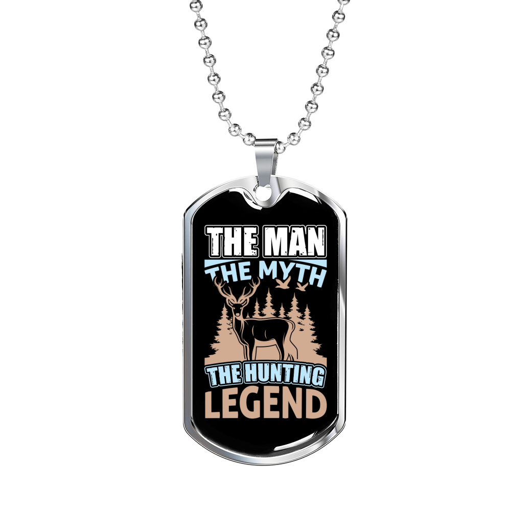 The Man The Legend Necklace Stainless Steel or 18k Gold Dog Tag 24" Chain-Express Your Love Gifts