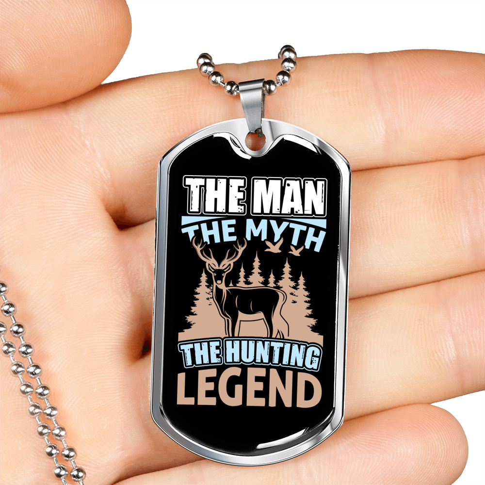 The Man The Legend Necklace Stainless Steel or 18k Gold Dog Tag 24" Chain-Express Your Love Gifts