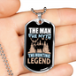 The Man The Legend Necklace Stainless Steel or 18k Gold Dog Tag 24" Chain-Express Your Love Gifts