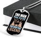 The Man The Legend Necklace Stainless Steel or 18k Gold Dog Tag 24" Chain-Express Your Love Gifts