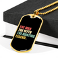 The Man The Myth Necklace Stainless Steel or 18k Gold Dog Tag 24" Chain-Express Your Love Gifts