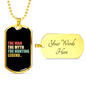 The Man The Myth Necklace Stainless Steel or 18k Gold Dog Tag 24" Chain-Express Your Love Gifts