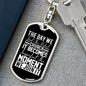 The Moment We Join Keychain Stainless Steel or 18k Gold Dog Tag Keyring-Express Your Love Gifts