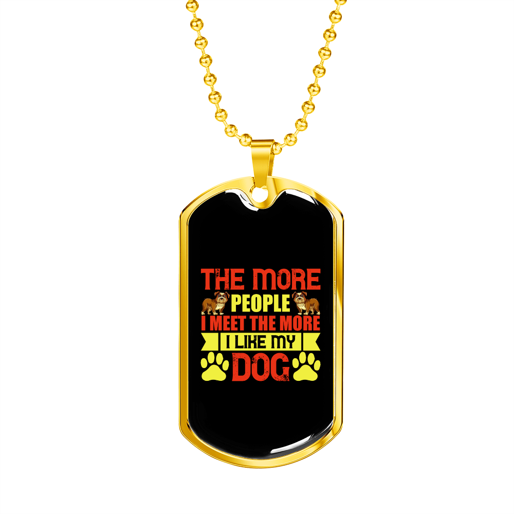The More People Yellow Red Necklace Stainless Steel or 18k Gold Dog Tag 24" Chain-Express Your Love Gifts