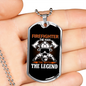 The Myth The Legend Firefighter Gift Stainless Steel or 18k Gold Dog Tag 24" Chain-Express Your Love Gifts