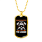 The Myth The Legend Firefighter Gift Stainless Steel or 18k Gold Dog Tag 24" Chain-Express Your Love Gifts