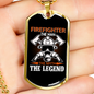 The Myth The Legend Firefighter Gift Stainless Steel or 18k Gold Dog Tag 24" Chain-Express Your Love Gifts
