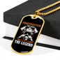 The Myth The Legend Firefighter Gift Stainless Steel or 18k Gold Dog Tag 24" Chain-Express Your Love Gifts