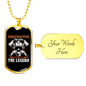 The Myth The Legend Firefighter Gift Stainless Steel or 18k Gold Dog Tag 24" Chain-Express Your Love Gifts