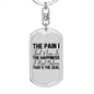 The Pain I Feel Keychain Stainless Steel or 18k Gold Dog Tag Keyring-Express Your Love Gifts