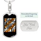 The Perfect Church Keychain Stainless Steel or 18k Gold Dog Tag Keyring-Express Your Love Gifts