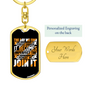 The Perfect Church Keychain Stainless Steel or 18k Gold Dog Tag Keyring-Express Your Love Gifts