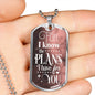 The Plans I Have For You Jeremiah Stainless Steel or 18k Gold Dog Tag 24"-Express Your Love Gifts