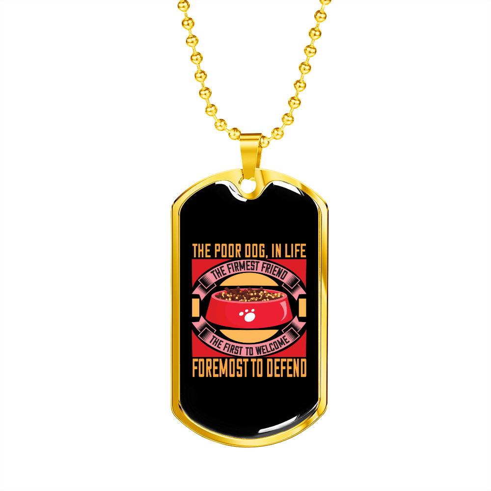 The Poor Dog Red Necklace Stainless Steel or 18k Gold Dog Tag 24" Chain-Express Your Love Gifts