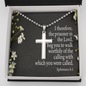 The Prisoner In The Lord Ephesians 4:1 Cross Necklace Message Card W Ball Chain Pendant-Express Your Love Gifts