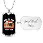 The Snuggles And Treats Begin Necklace Stainless Steel or 18k Gold Dog Tag 24" Chain-Express Your Love Gifts