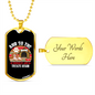 The Snuggles And Treats Begin Necklace Stainless Steel or 18k Gold Dog Tag 24" Chain-Express Your Love Gifts