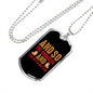 The Snuggles And Treats Plain Necklace Stainless Steel or 18k Gold Dog Tag 24" Chain-Express Your Love Gifts