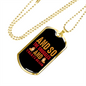 The Snuggles And Treats Plain Necklace Stainless Steel or 18k Gold Dog Tag 24" Chain-Express Your Love Gifts