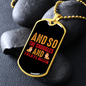 The Snuggles And Treats Plain Necklace Stainless Steel or 18k Gold Dog Tag 24" Chain-Express Your Love Gifts