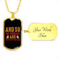 The Snuggles And Treats Plain Necklace Stainless Steel or 18k Gold Dog Tag 24" Chain-Express Your Love Gifts