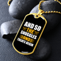 The Snuggles Begin Necklace Stainless Steel or 18k Gold Dog Tag 24" Chain-Express Your Love Gifts