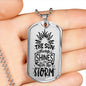 The Sun Always Shines Necklace Inspirational Necklace Stainless Steel or 18k Gold Dog Tag 24" Chain-Express Your Love Gifts