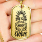 The Sun Always Shines Necklace Inspirational Necklace Stainless Steel or 18k Gold Dog Tag 24" Chain-Express Your Love Gifts